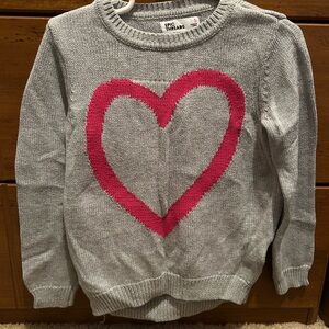 Epic Threads Heather Gray Sweater with Pink Heart